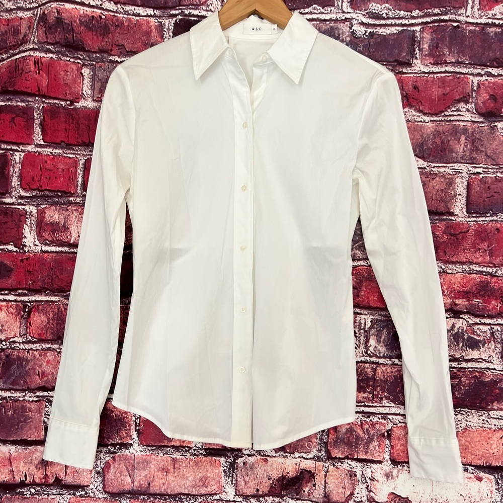 NWT A.L.C. White Christian Cutout Back Button Down Shirt